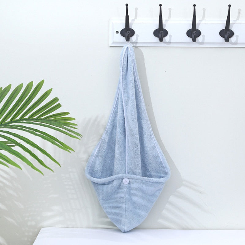 Absorbent quick -drying hair towel.