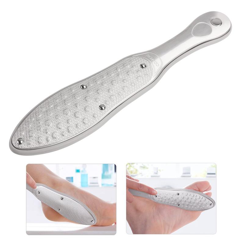 Stainless steel pedicure file. Removes callus and exfoliates your feet.