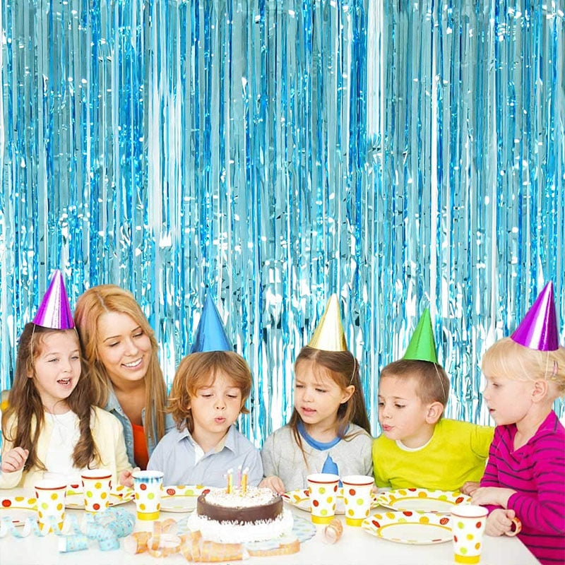 2Pack Party Metallic Foil Backdrop Curtain Decoration.  Great For Weddings, Birthdays or Showers.