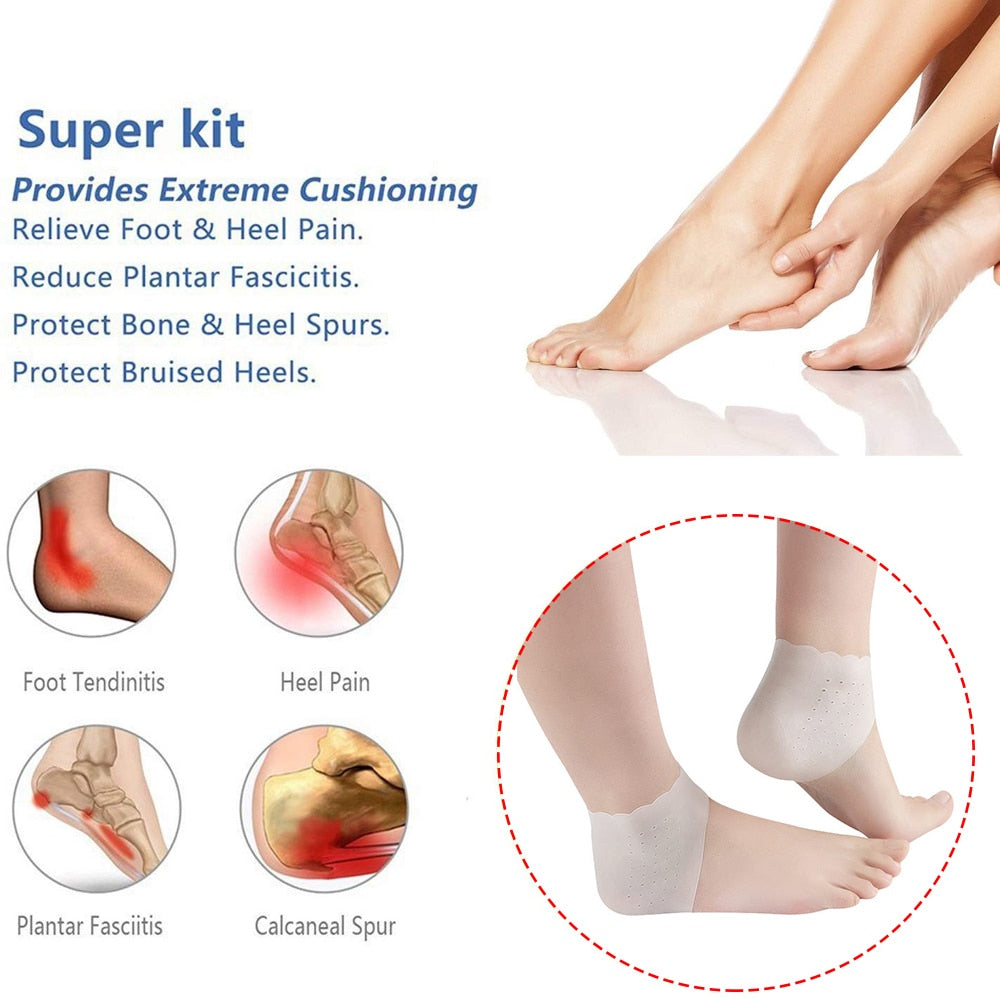 BYEPAIN Silicone Moisturizing Gel Heel Socks. Helps Relieve Pain OR Cracked Heels.