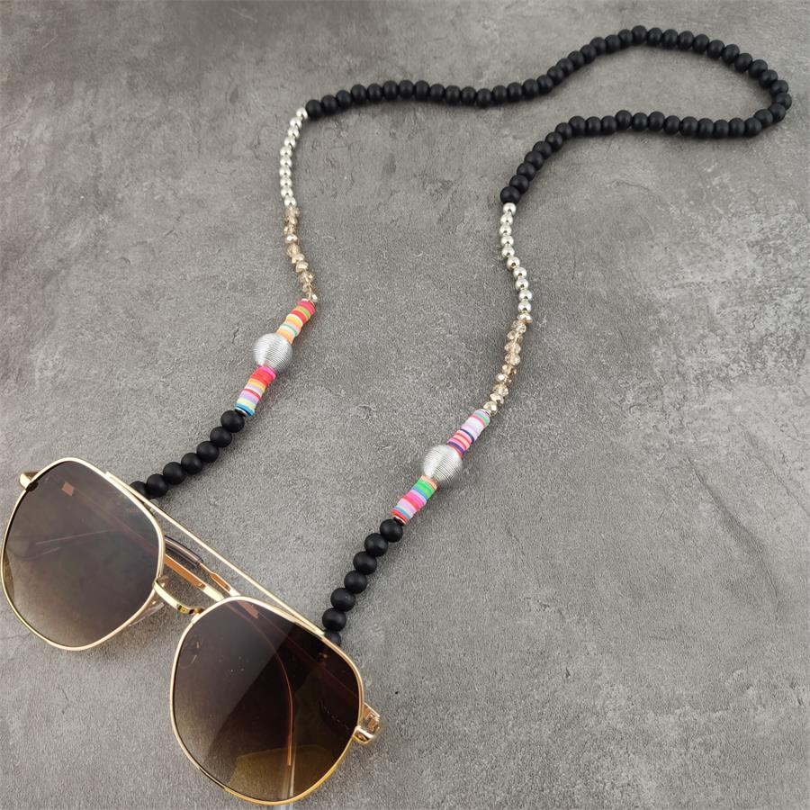 Boho Wood Bead Chains with Silver Metal Balls For Eyeglasses/Sunglasses.