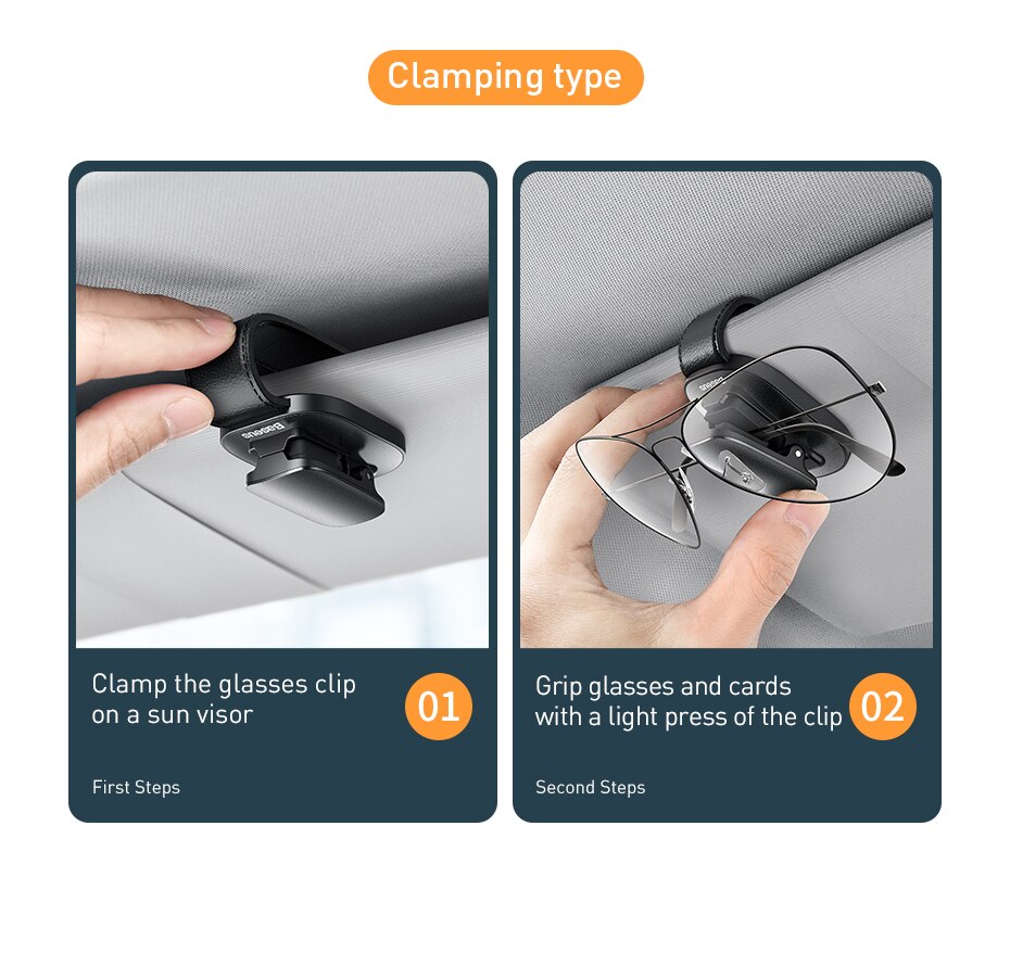 Sun visor clip to hold your sun glasses or eyewear.