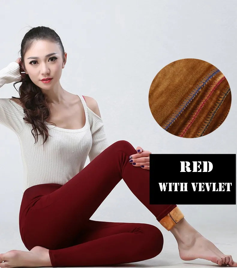 Women's High Waist Winter thick Warm Leggings.