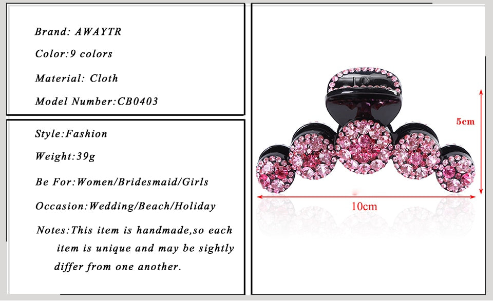 Rhinestone Claw Hair Clips.