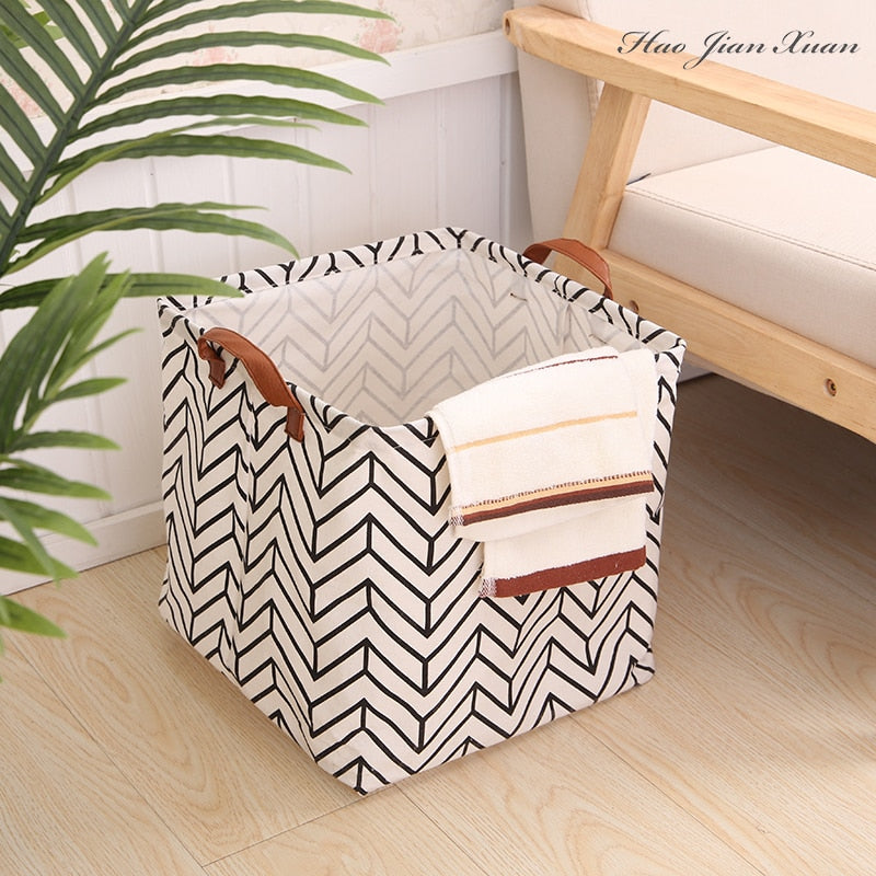 Cube Shaped Folding, Waterproof Storage Basket With Handles.