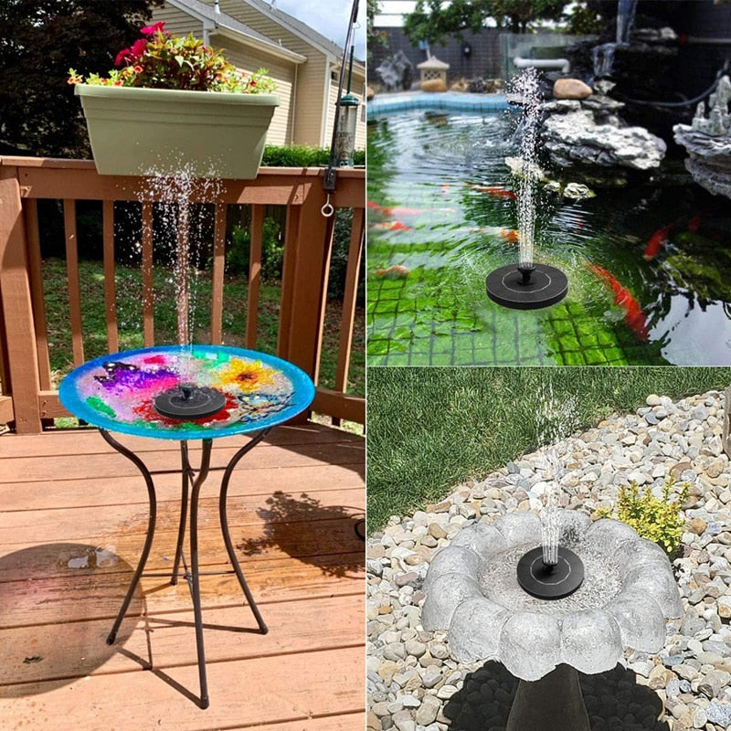 Mini Solar Powered Floating Water Fountain.
