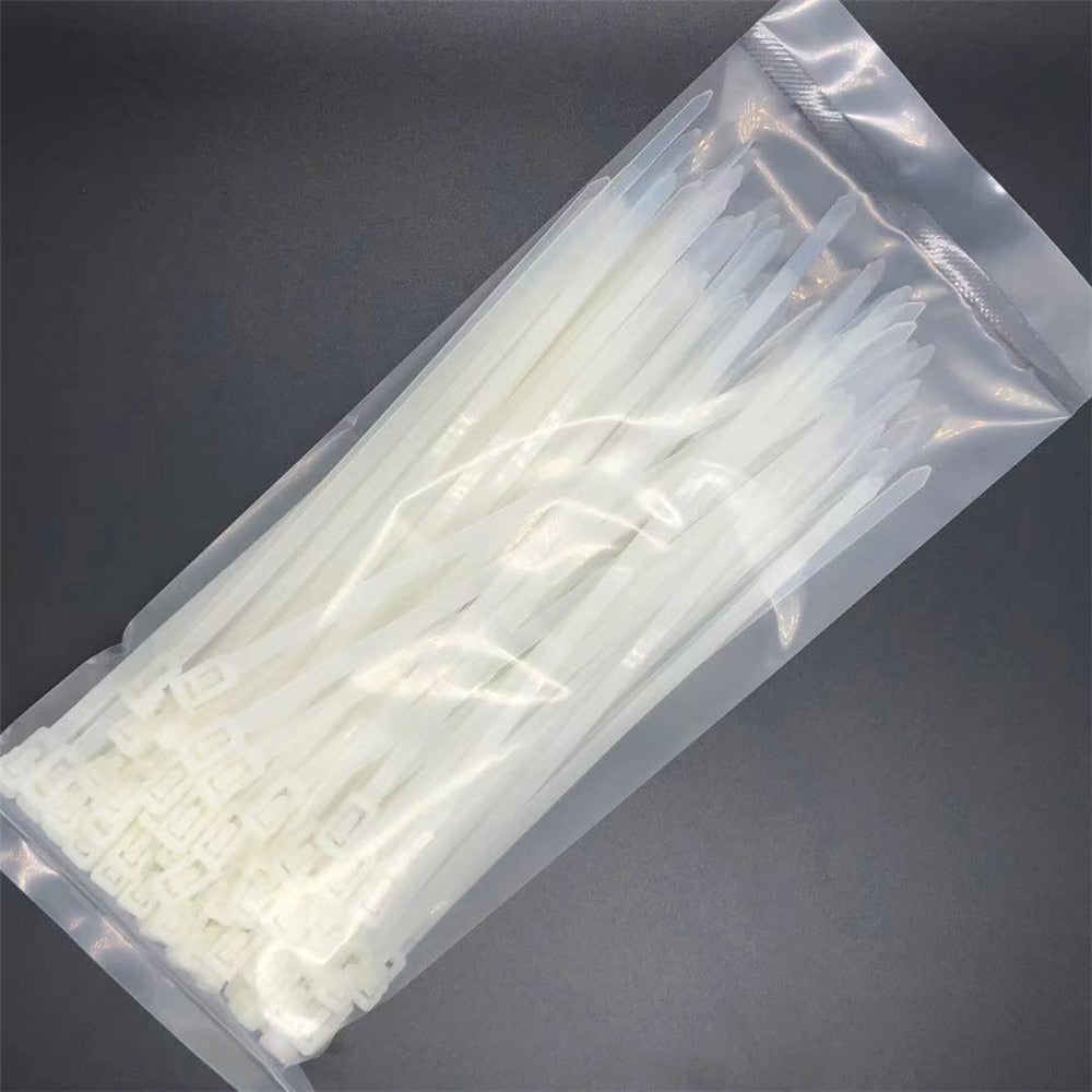 100pcs Colored 200mm Nylon Self-locking Reusable  Zip Ties.