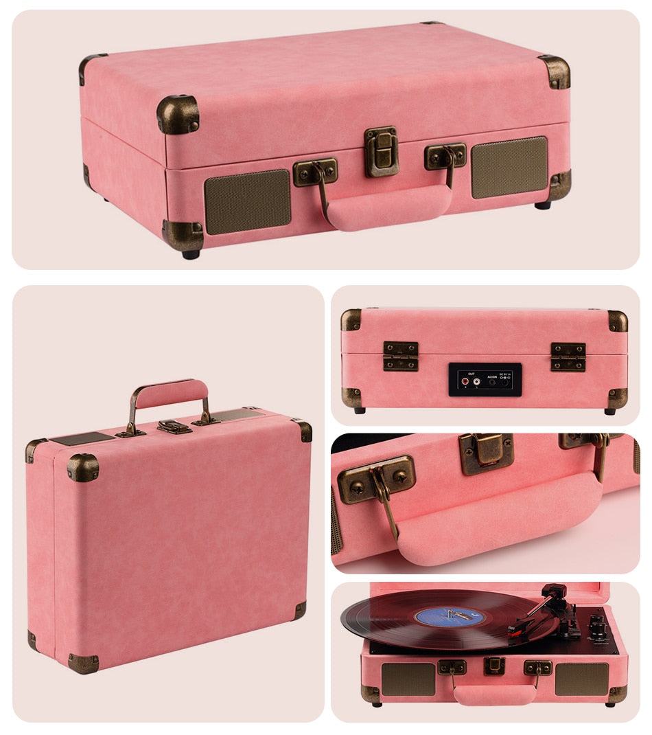 Vinyl Turntable Record Player LP Disc BT Gramophone Phonograph