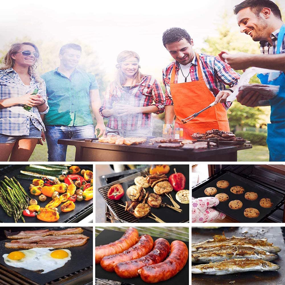 40 * 33cm BBQ Grill Mat For Outdoor Baking Non-stick Reusable Cooking Pad. 40 * 33cm