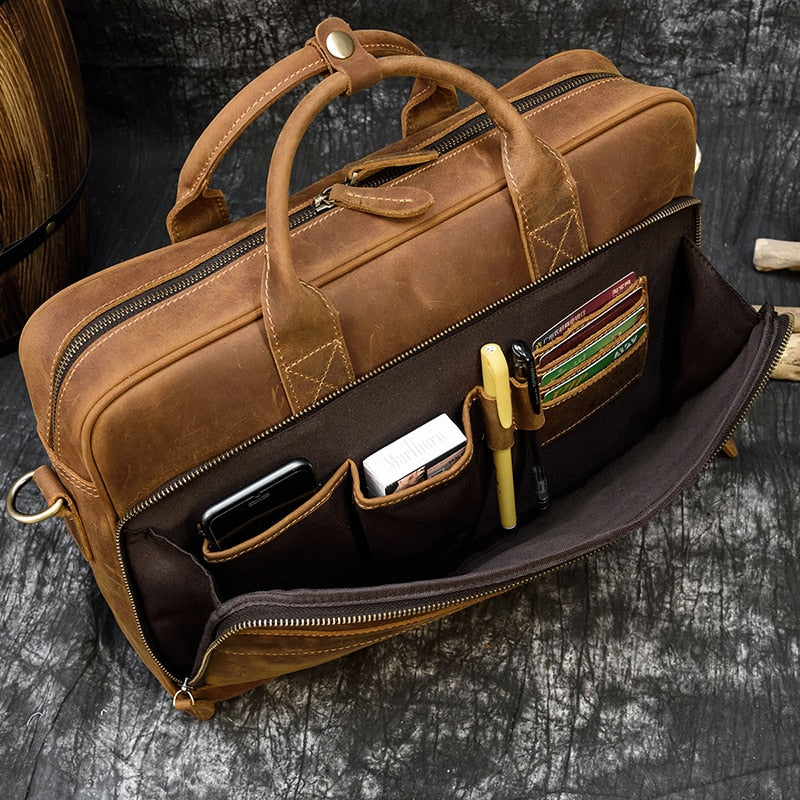 Genuine Leather Laptop Briefcase.