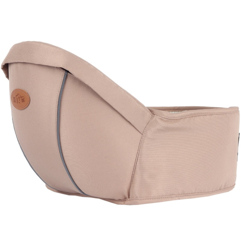 Infant hip rest and waist belt with plenty of storage.