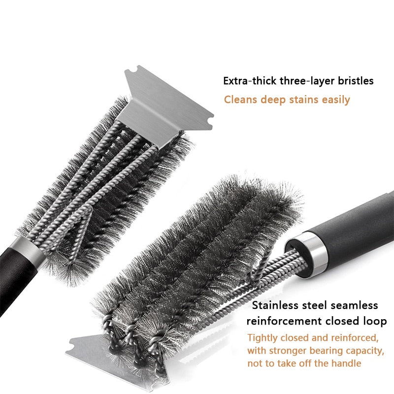 Stainless Steel BBQ Bristle Cleaning Brush.