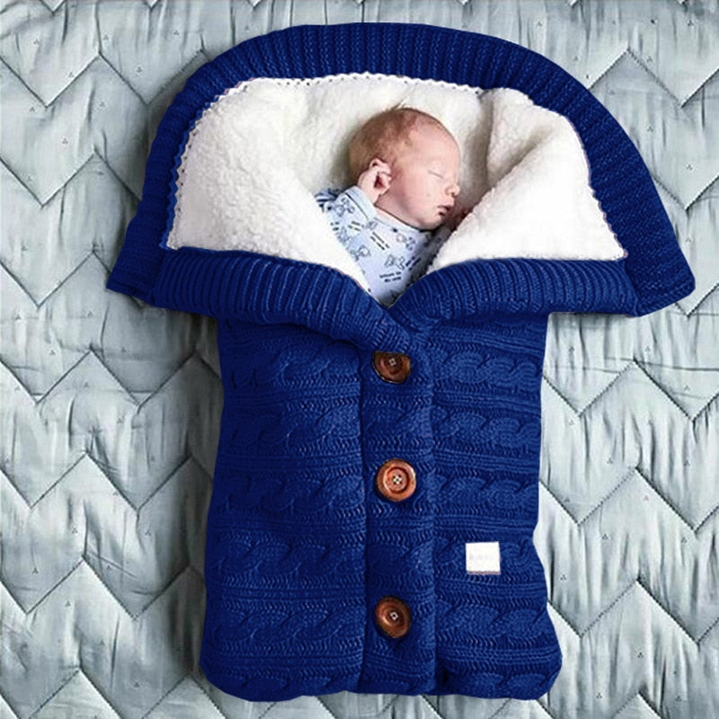 Baby Wool  Button Up Sleeping Bag, Cozy for Autumn Weather in strollers.