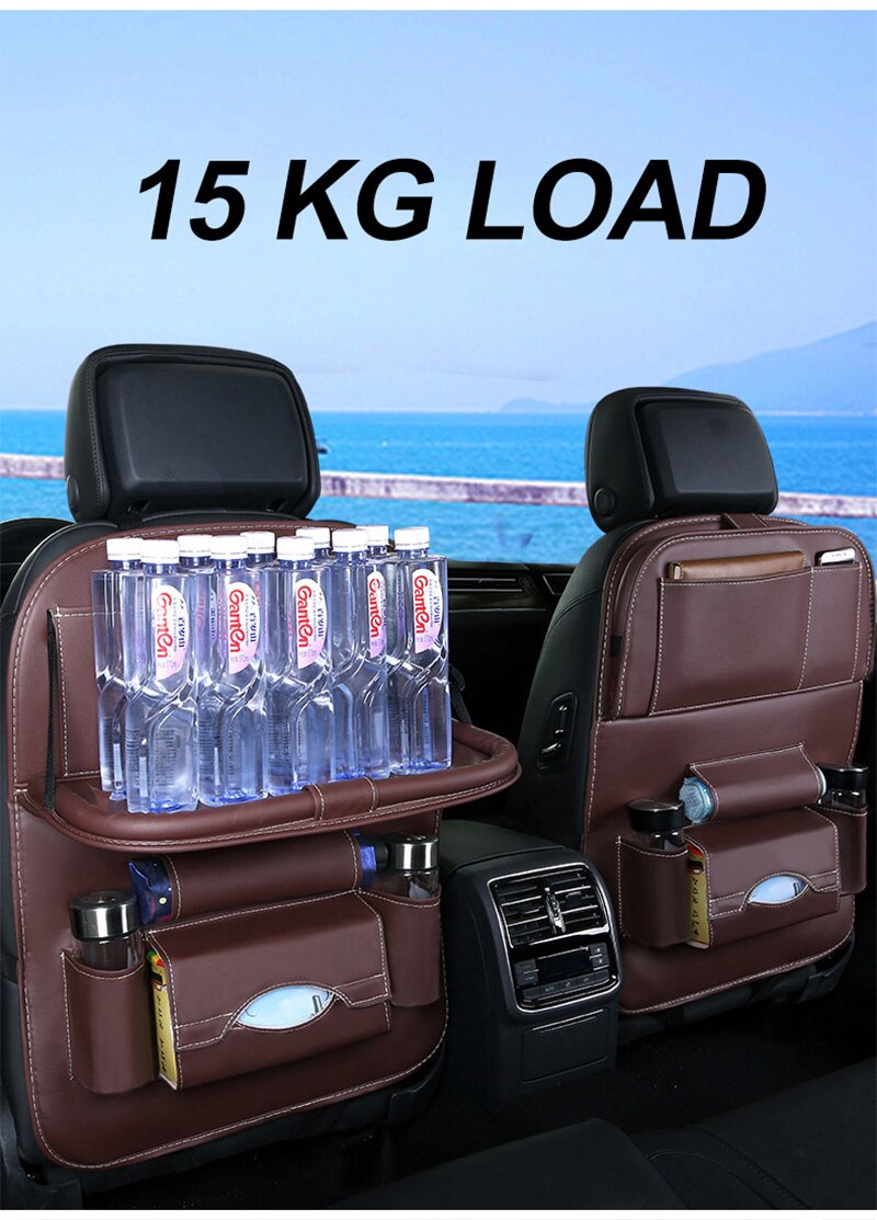 KAWOSEN Leather Back Seat Organizer And Table Pad.