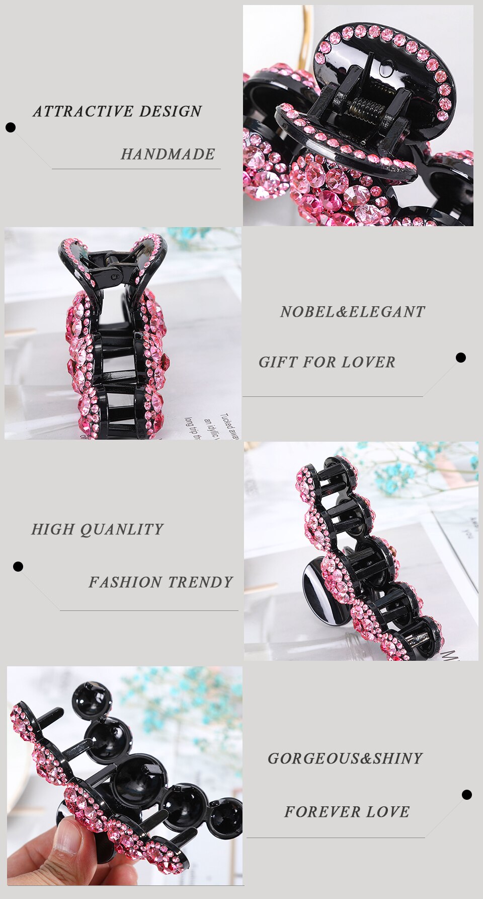 Rhinestone Claw Hair Clips.
