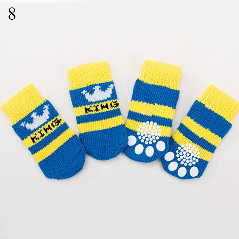 4pcs Anti Slip knitted Socks For Small to Medium Dogs.