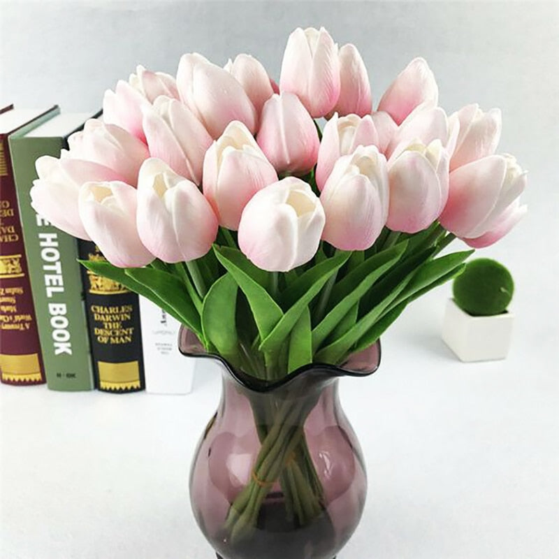 10/20pcs Artificial Tulips Bouquets For Home/Wedding Decoration.