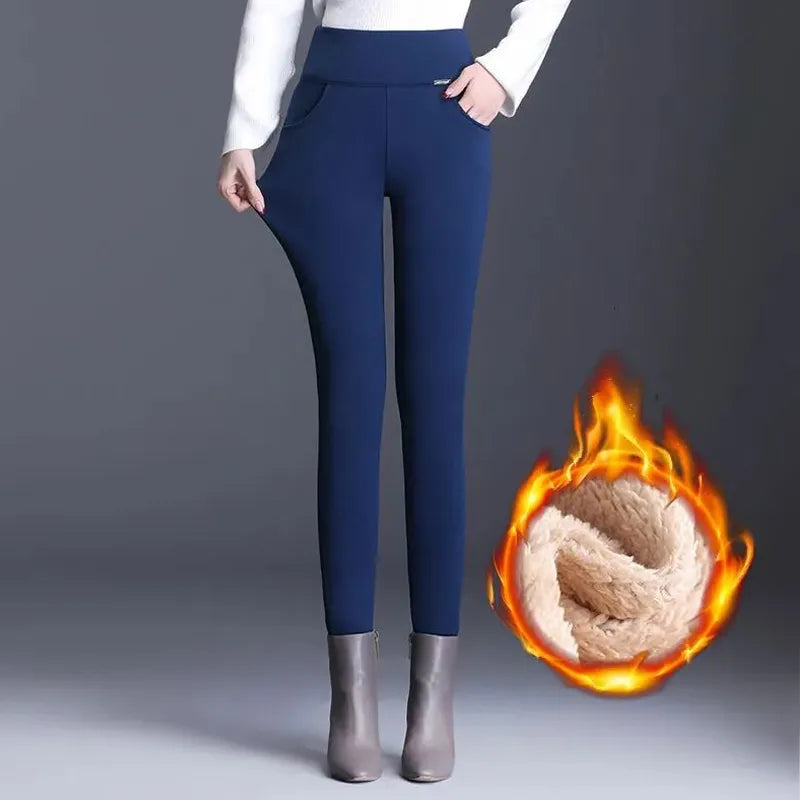 Women's High Waist Winter thick Warm Leggings.