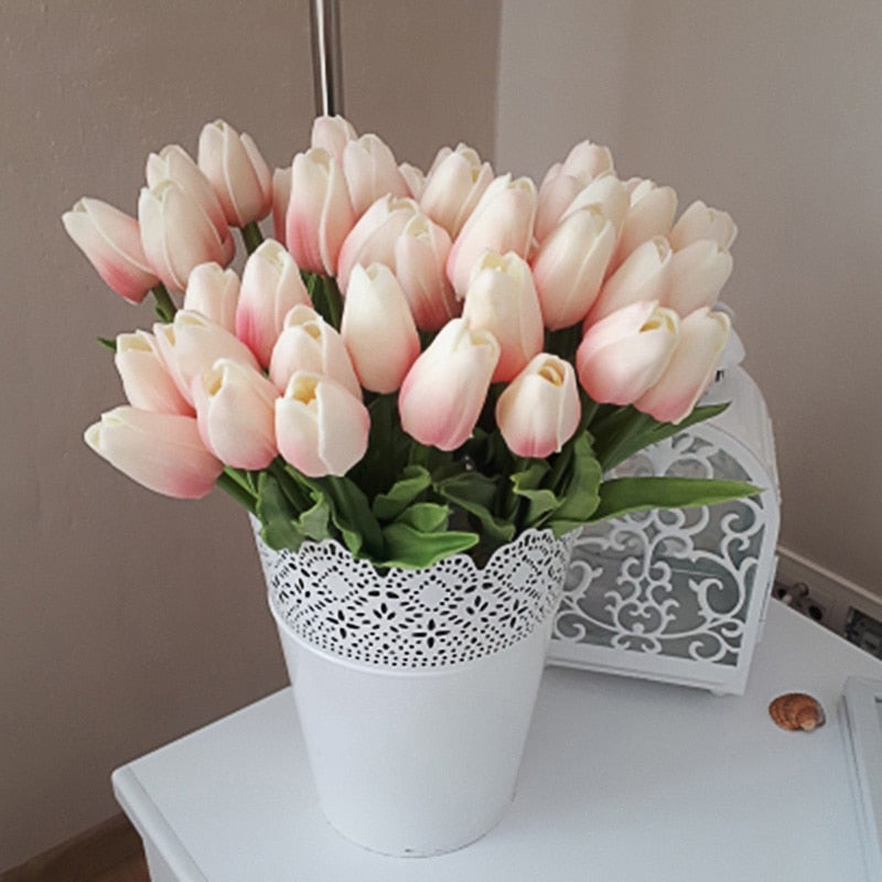 10/20pcs Artificial Tulips Bouquets For Home/Wedding Decoration.