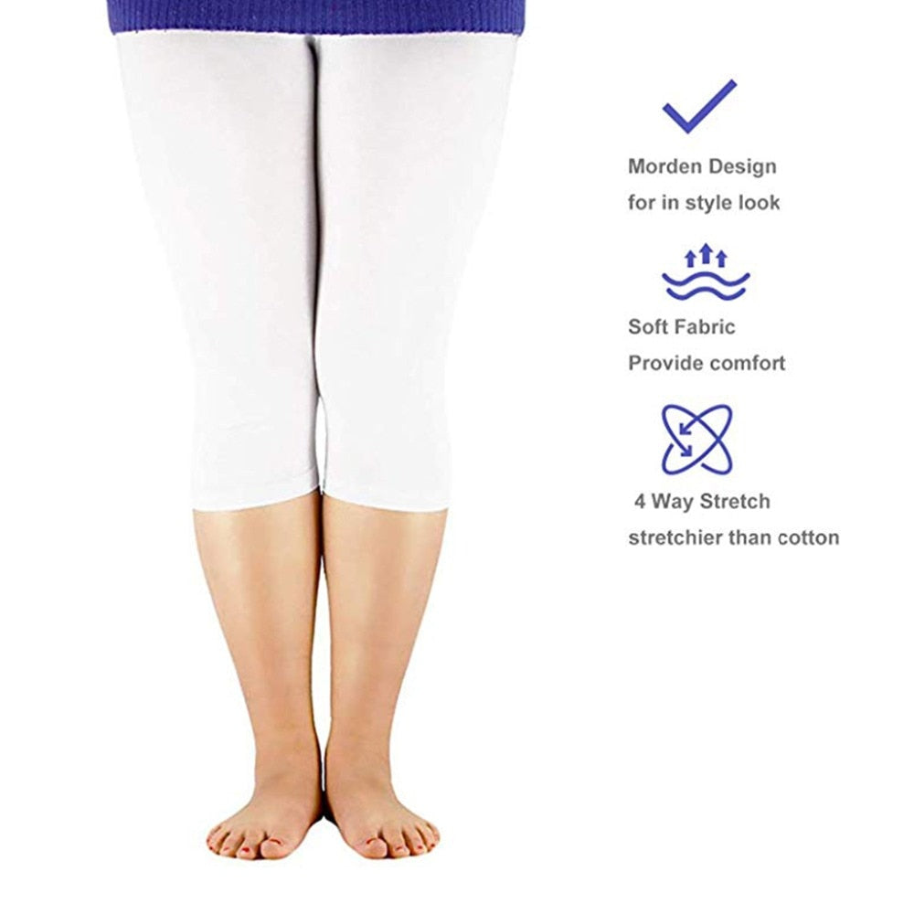 Women's High Stretch Capri Style Casual Bamboo Fiber Leggings. Come in Plus Sizes.