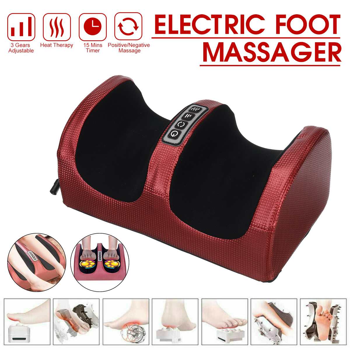 Electric Shiatsu heating foot Massage. Massage Roller for Relief of leg fatigue for women and men.