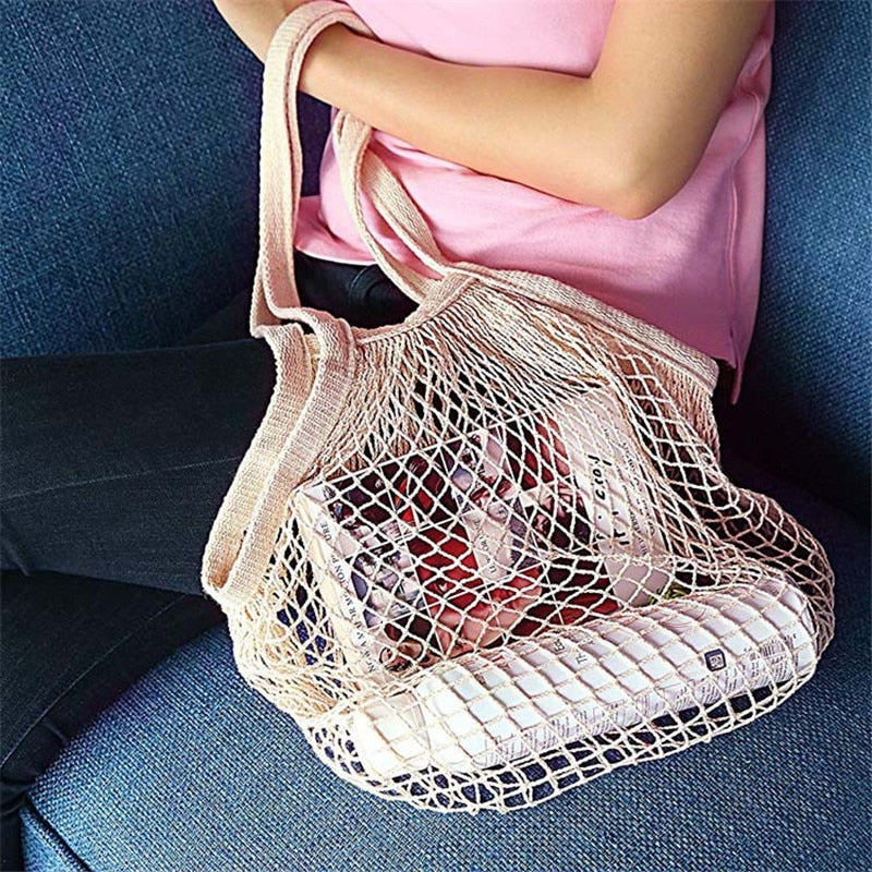 Reusable Cotton Mesh Produce Bags for Vegetables/ Fruit.
