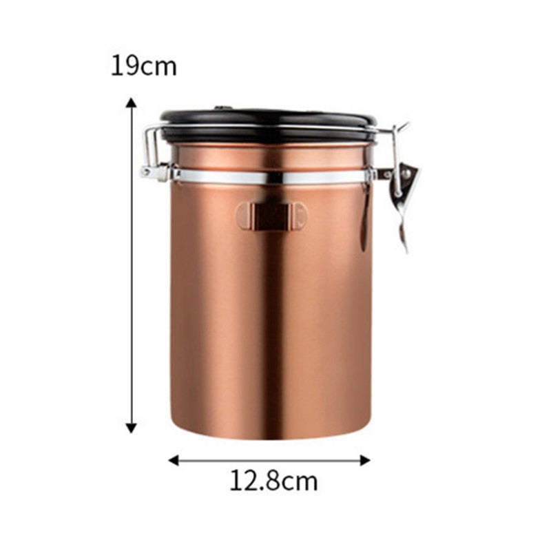 Stainless Steel Sealed Storage Jar. Moisture-proof to store Coffee Beans, Milk Powder, OR Grains.