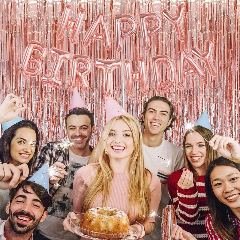 2Pack Party Metallic Foil Backdrop Curtain Decoration.  Great For Weddings, Birthdays or Showers.