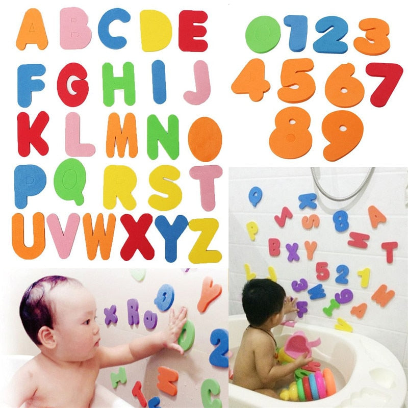 36PCS/set Children's Educational Foam Letters/Numbers Bath Tub Wall Stickers.