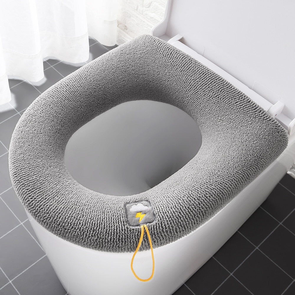 Universal Soft Warm Toilet Seat Cushion.  Easily removed and washable.