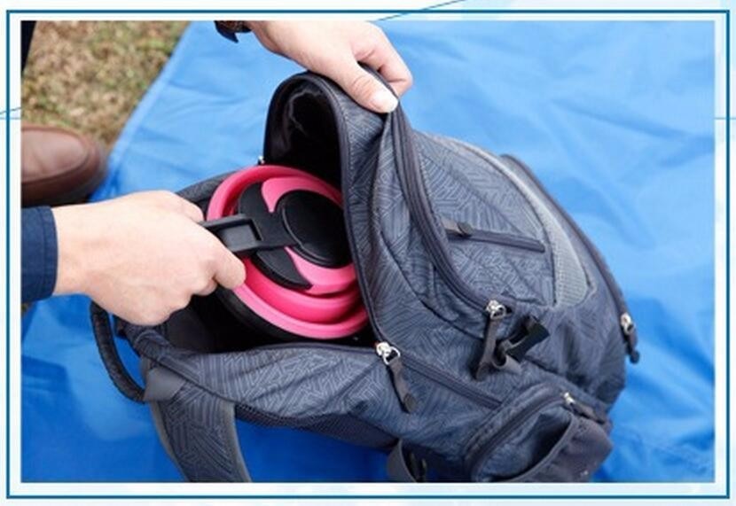 1.2L Folding Silicone Steel Bottom Water Kettle, Great For Camping.
