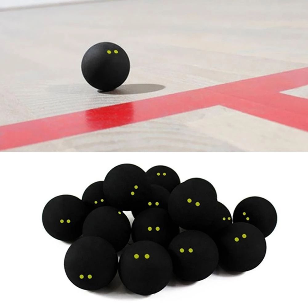 Rubber Squash Ball With Two-Yellow Dots For Low Speed Training.