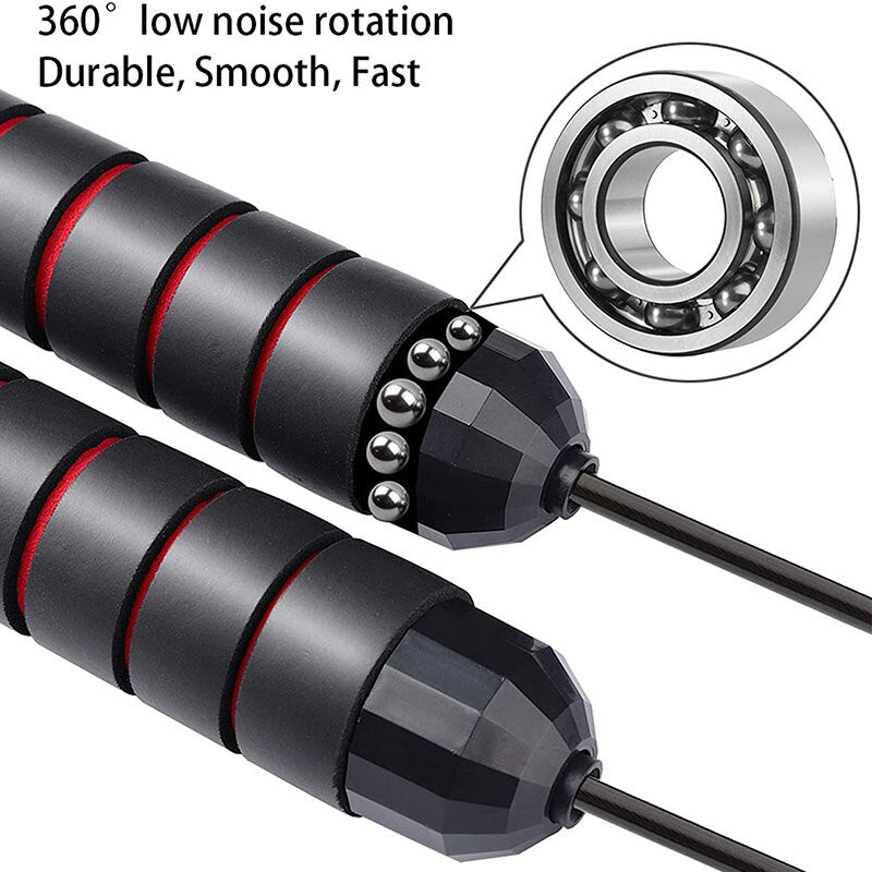 Adjustable Ball Bearings Jump Rope with Carry Bag. Speed Skipping, Crossfit Fitness and speed skipping.