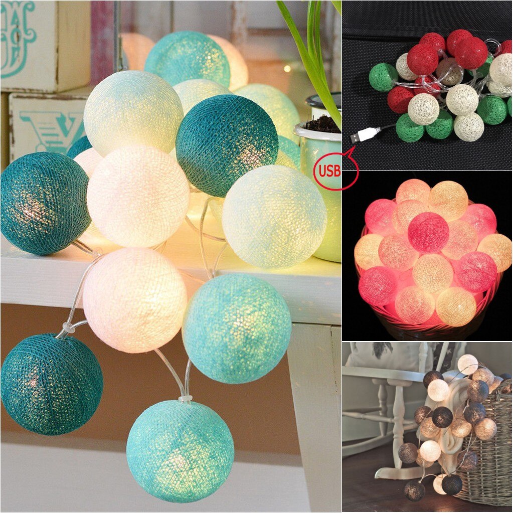 LED Cotton Ball Garland Party Lights.