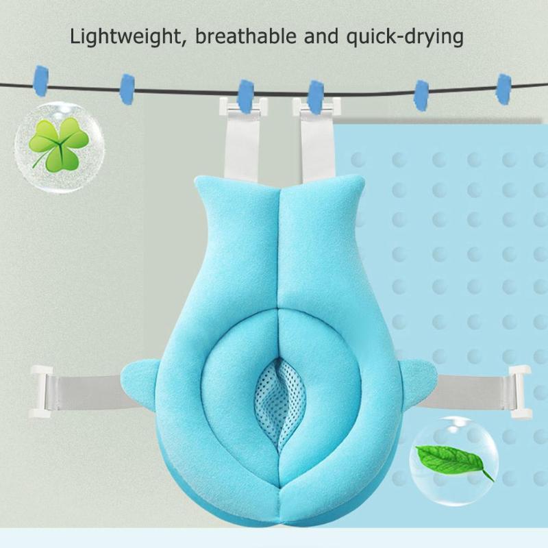 Newborn Safety Security Non-Slip Bath Support Cushion With Foldable Soft Pillow.