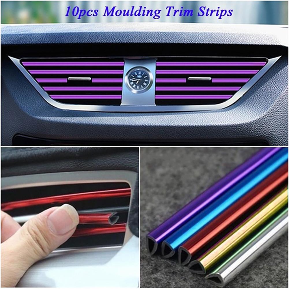 10Pcs- 20cm Universal Car Decorative U Shape Vent Moulding Trim.