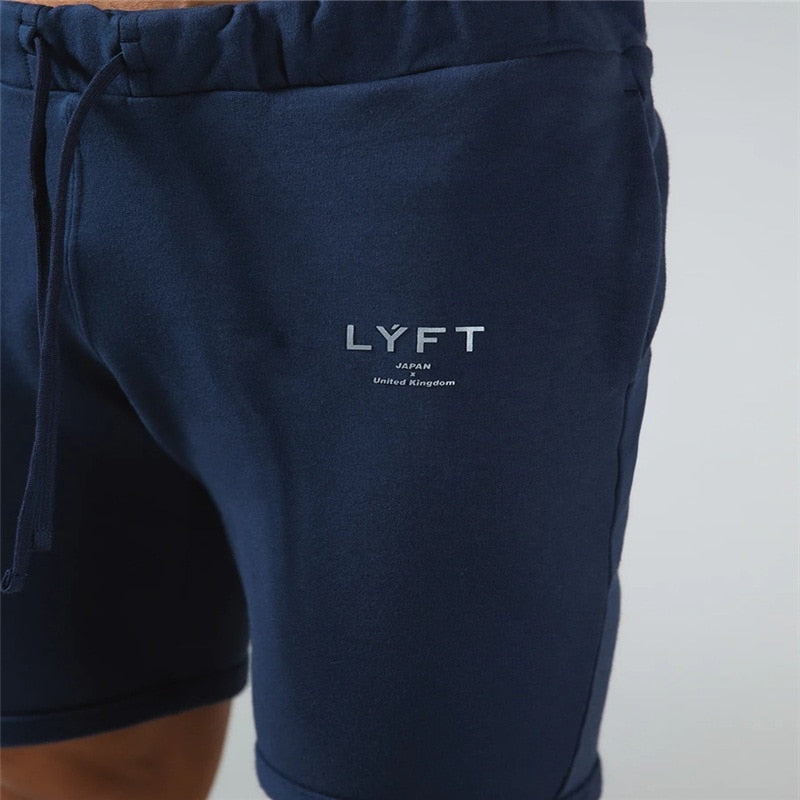 Men's cotton casual, gym shorts.