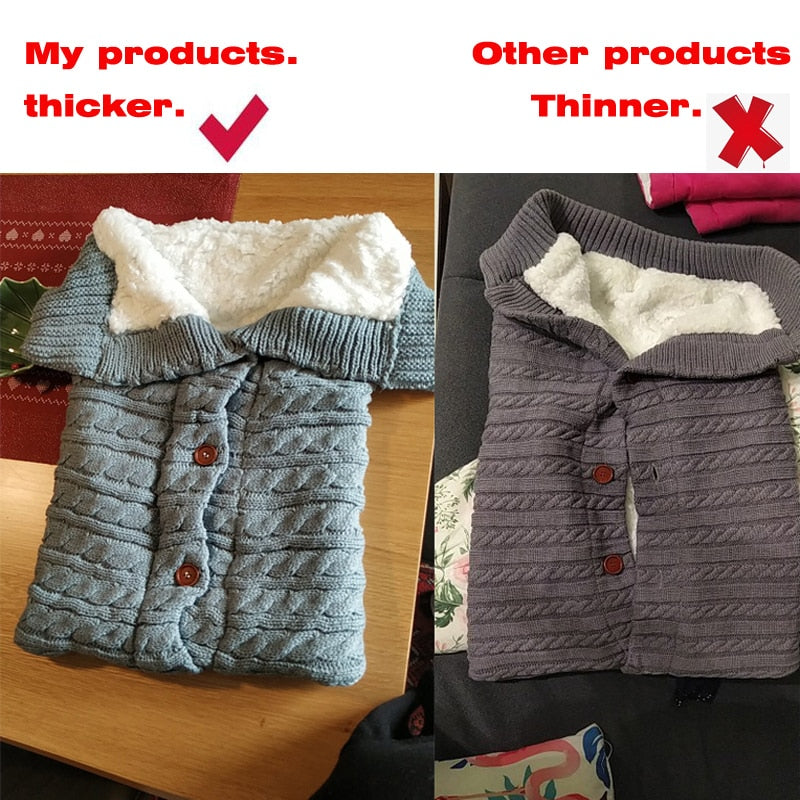 Baby Wool  Button Up Sleeping Bag, Cozy for Autumn Weather in strollers.