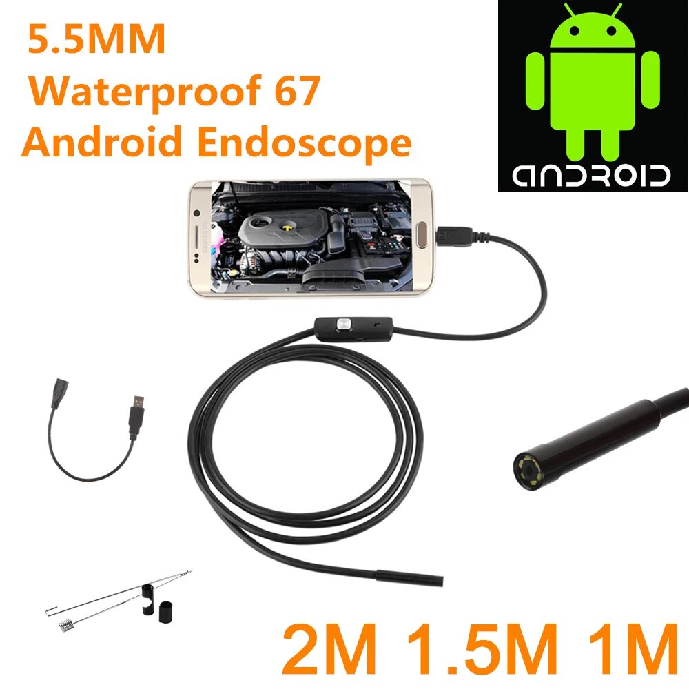 7.0/5.5 MM IP67 Waterproof Android Endoscope Camera With 6 LED Lights.
