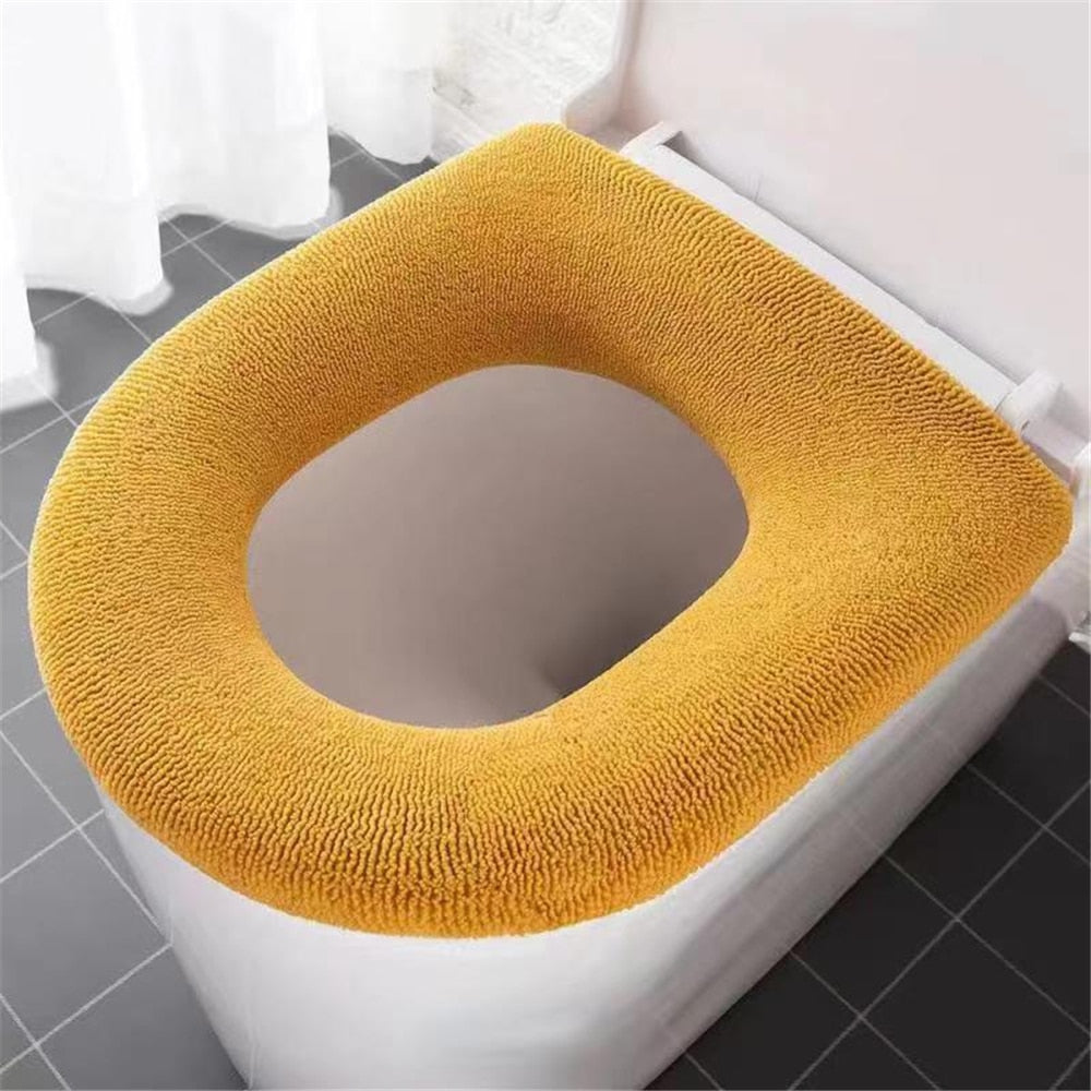 Universal Soft Warm Toilet Seat Cushion.  Easily removed and washable.