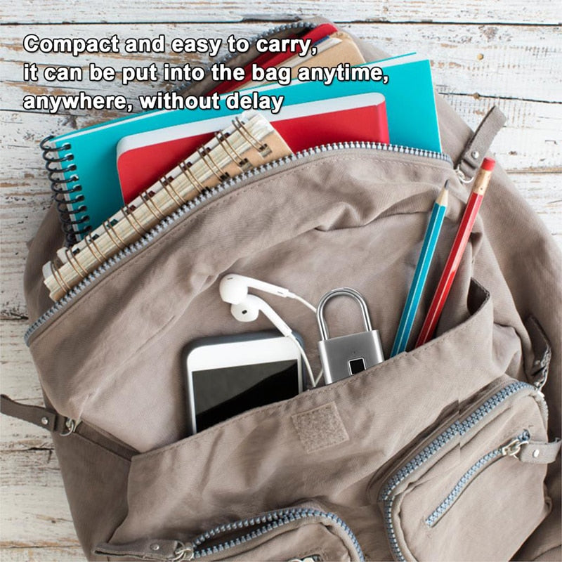 Mini & Smart Biometric USB Rechargeable Thumbprint Padlocks For Quick Keyless Entry.