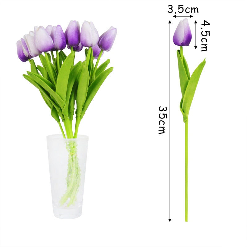 10/20pcs Artificial Tulips Bouquets For Home/Wedding Decoration.