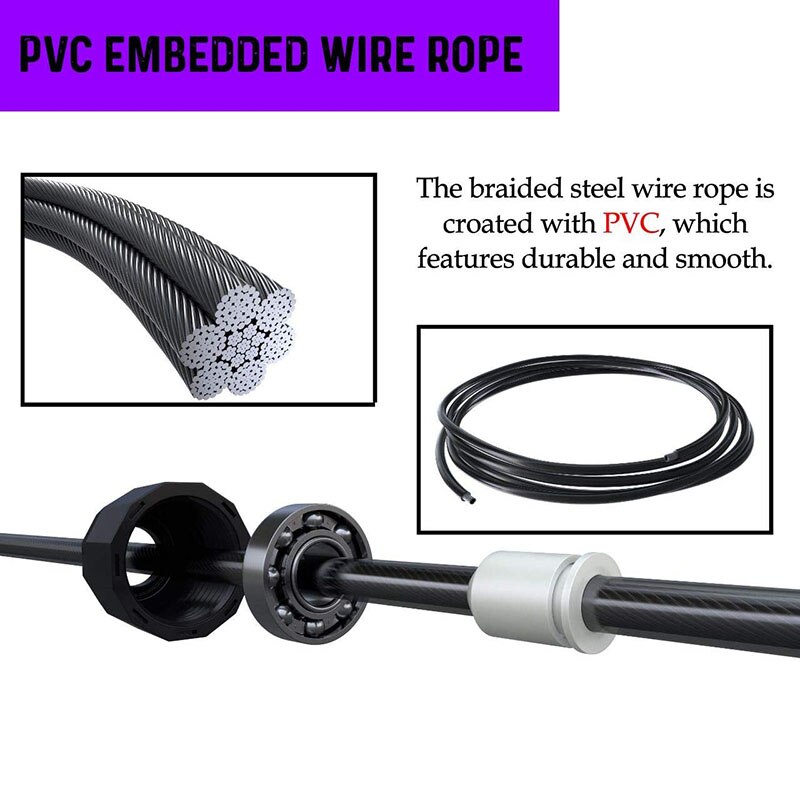 Adjustable Ball Bearings Jump Rope with Carry Bag. Speed Skipping, Crossfit Fitness and speed skipping.
