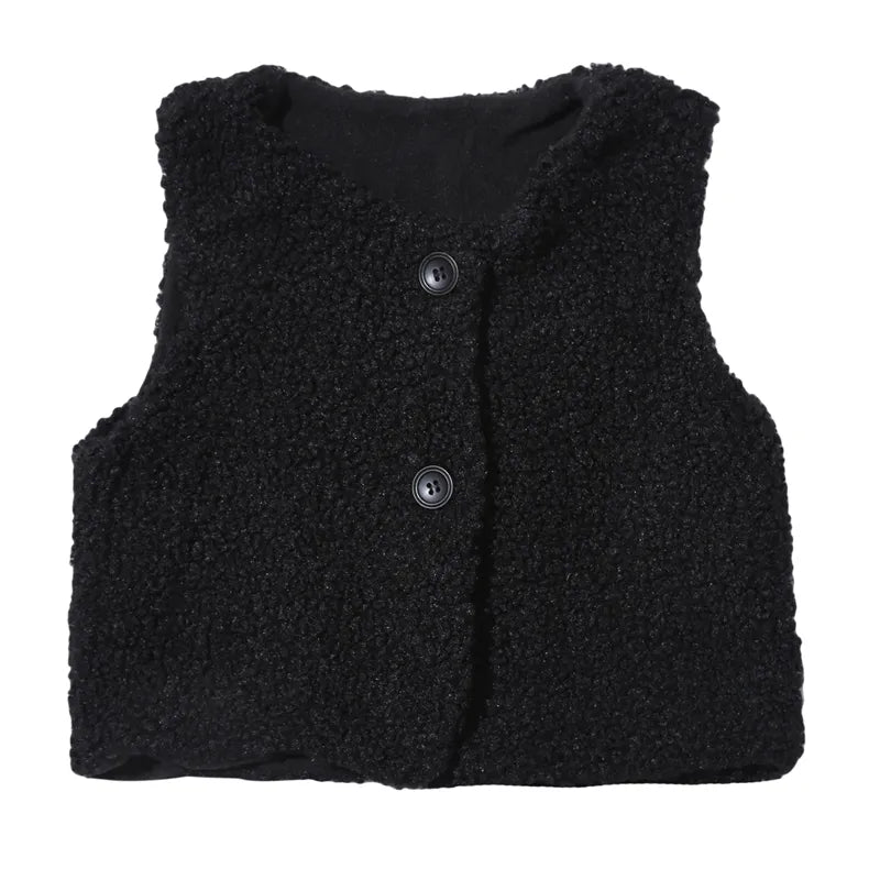Autumn Baby V Neck Plush Vest