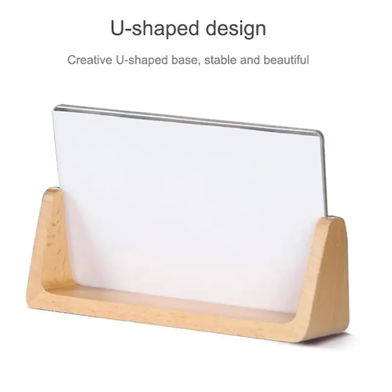 Desktop Acrylic Photo Frame With Wooden Stand