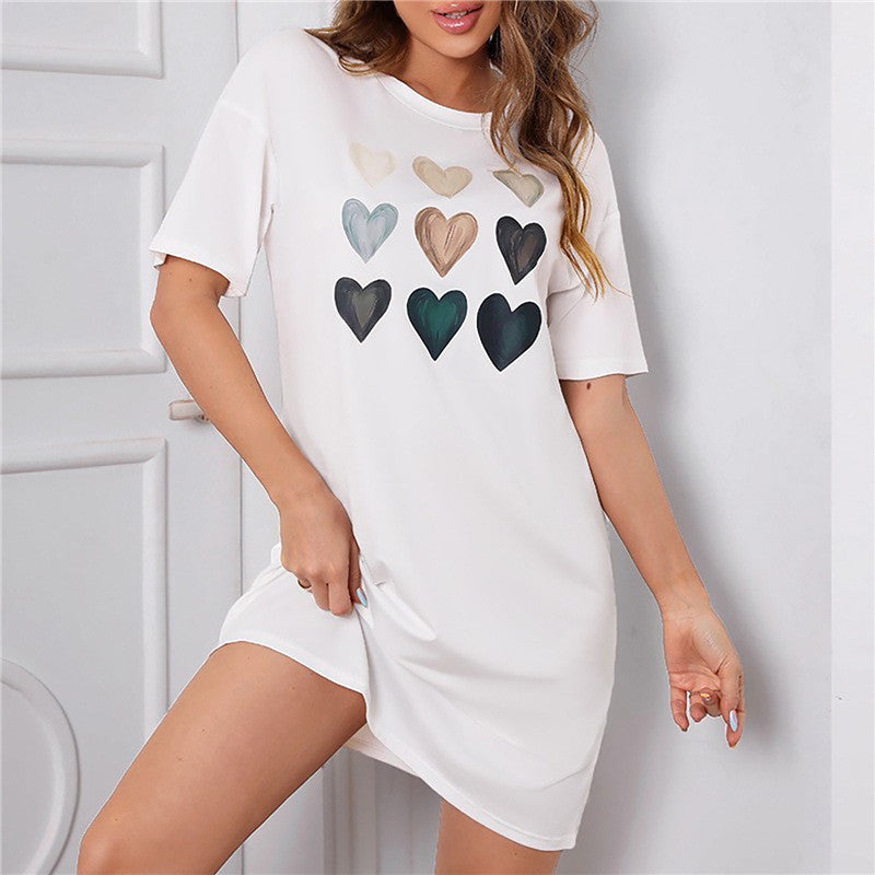 Women's Short Sleeve Printed Nightdress.