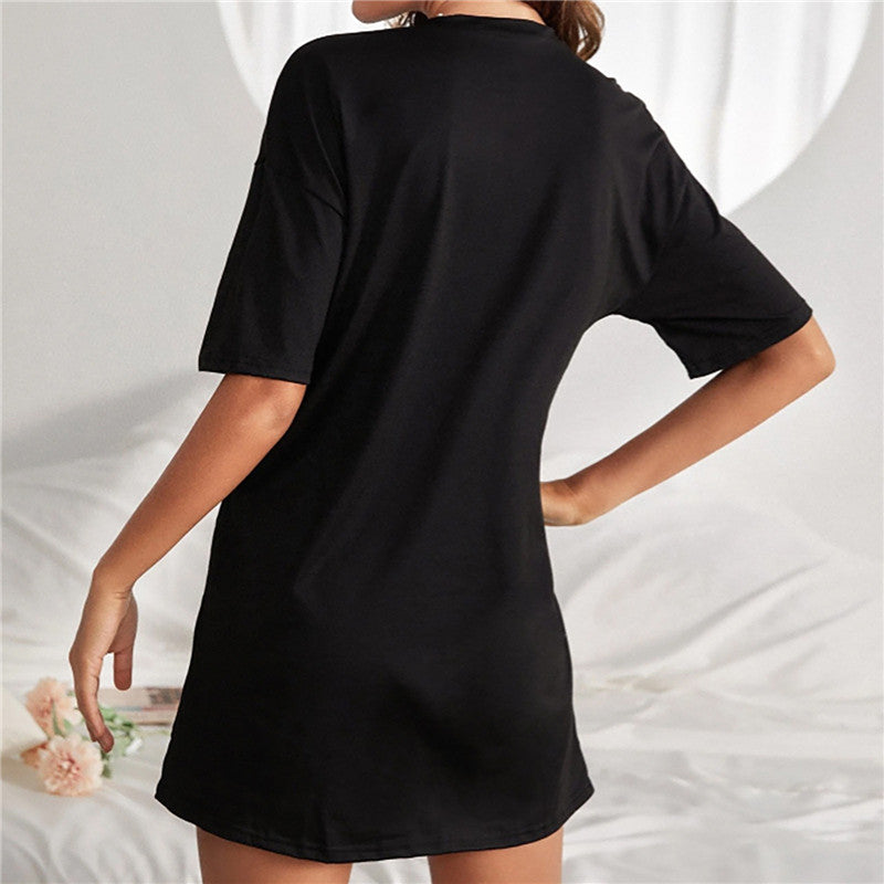 Women's Short Sleeve Printed Nightdress.