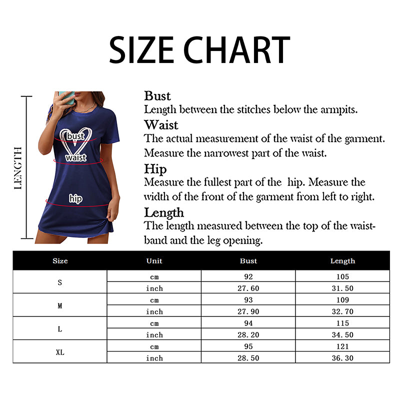 Women's Short Sleeve Printed Nightdress.