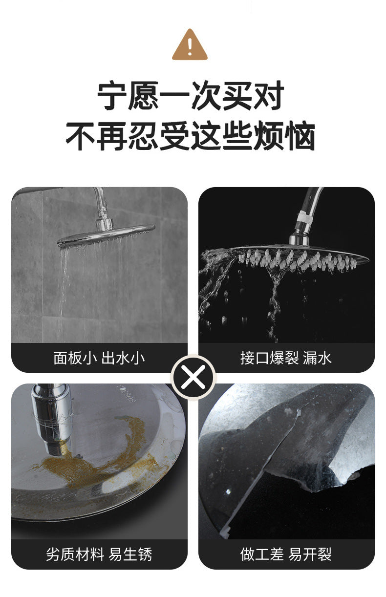 36CM High Pressure Rainfall Showerhead With 360° Swivel