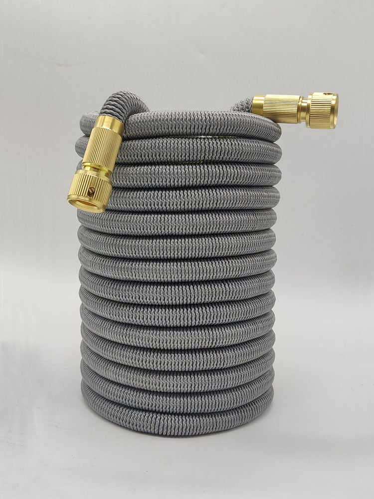 High Pressure Expandable PVC Garden Water Hose with Double Metal Connector.